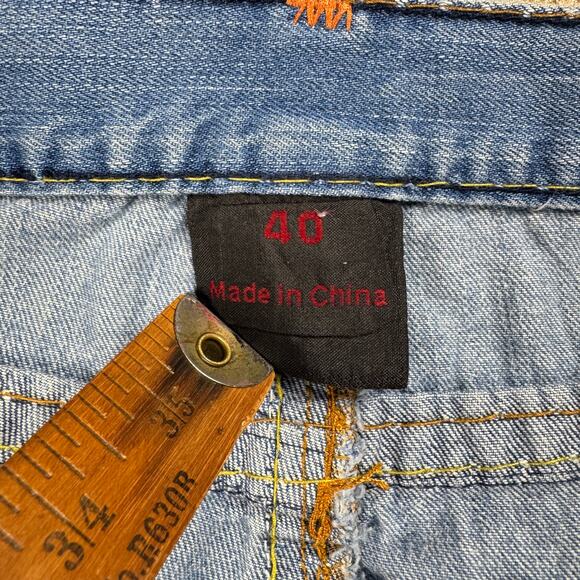 True Religion Jeans Men’s‎ 40 Rainbow Stitch Straight Leg Blue Denim Y2K - Picture 11 of 16